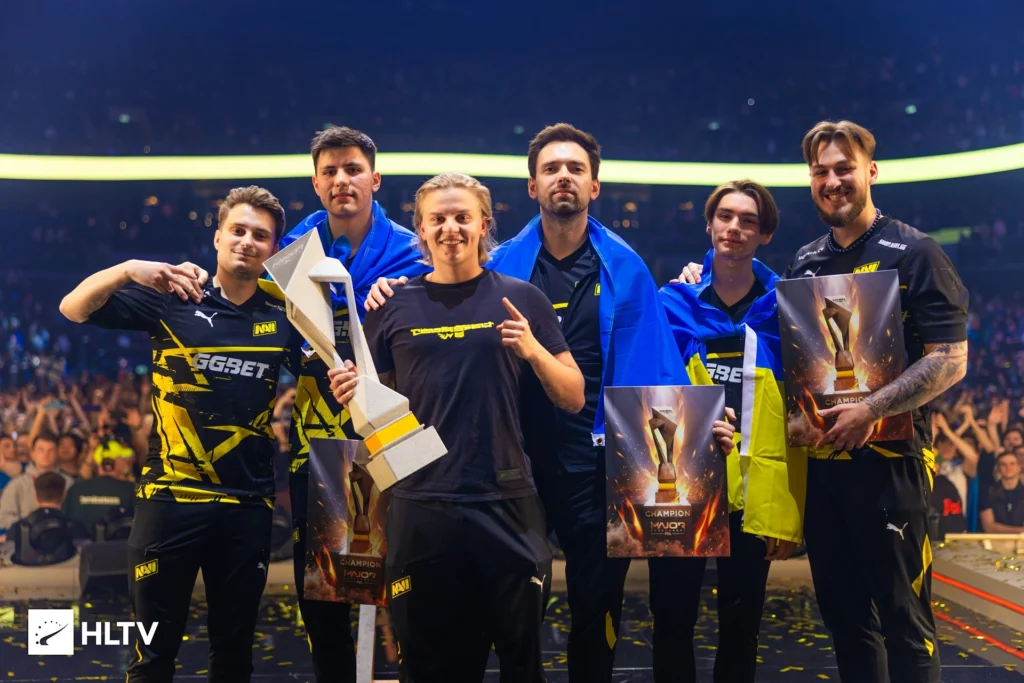 Natus Vincere roster after winning the PGL Major Copenhagen 2024 on CS2