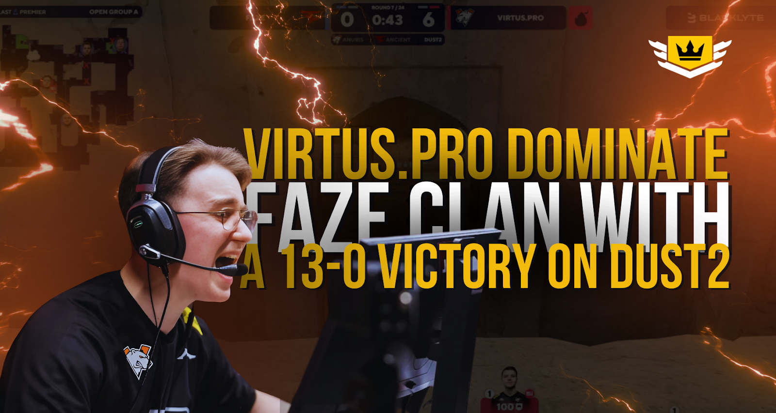 Virtus.pro dominate Faze clan with a 13-0 victory on dust2